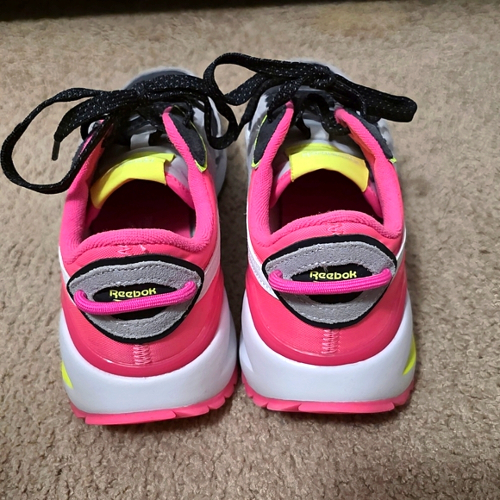 Reebok Pink and Gray Athletic Sneakers with Cushioned Midsole - Picture 4 of 6